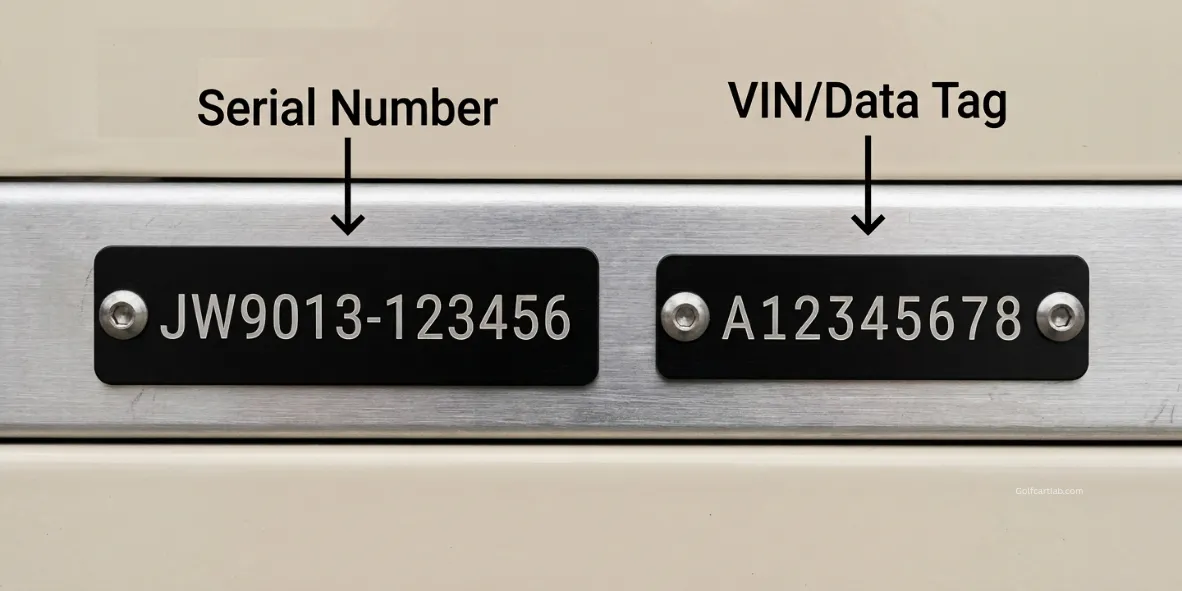 What year is my golf cart serial number plate and VIN data tag