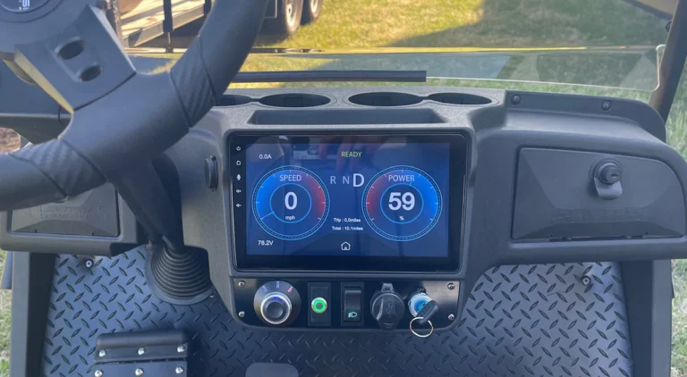 How fast does a golf cart go shown on a digital speedometer dash