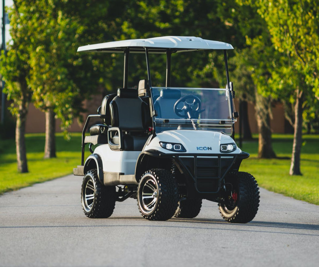 Golf cart used to assess whether a turn signal kit is worth fitting