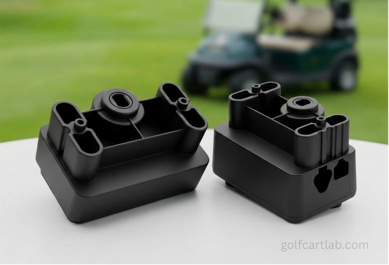 Club Car MCOR pedal micro-switch assembly, a common failure point when testing golf cart microswitches