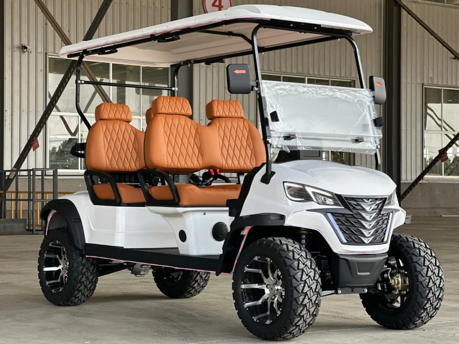 White Advanced EV Advent 4 golf cart, relevant to an Advanced EV beeping or blinking lights diagnosis
