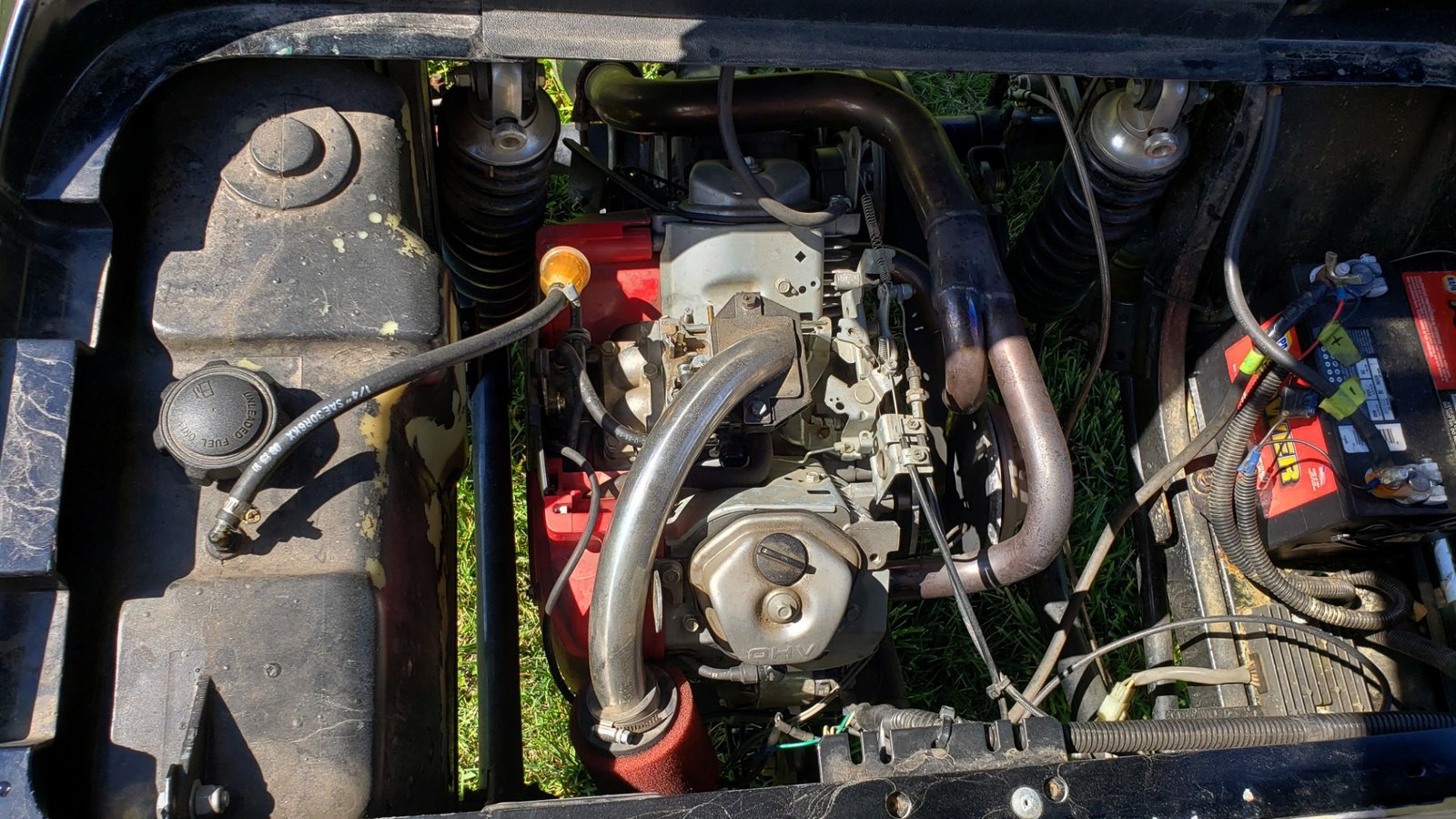 EZGO gas cart sputters and dies at full speed fuel pump engine bay