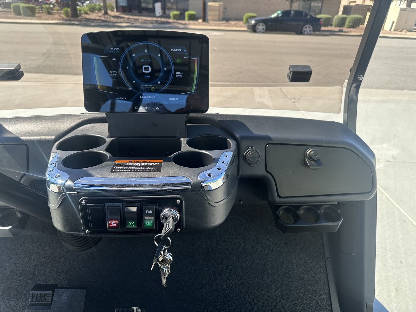Star EV Capella touchscreen dash showing an alert code used to read error codes