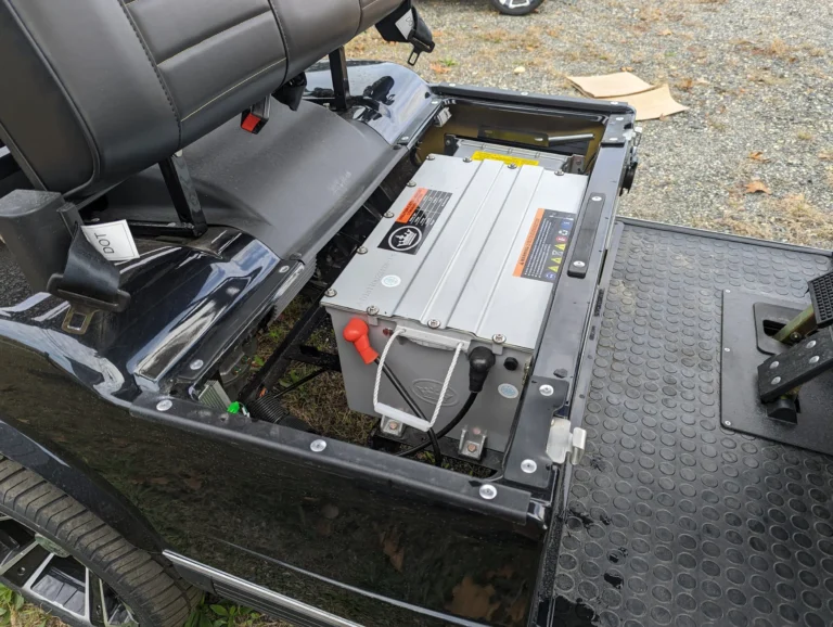 Star EV lithium battery pack under the seat, checked during a battery problems or BMS diagnosis