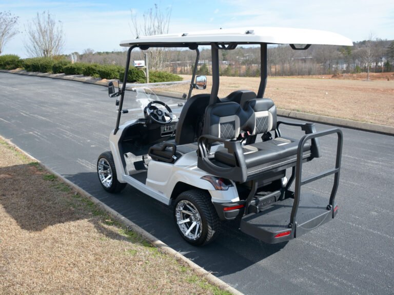 Star EV Capella golf cart parked outdoors, illustrating a slow on hills or losing power diagnosis