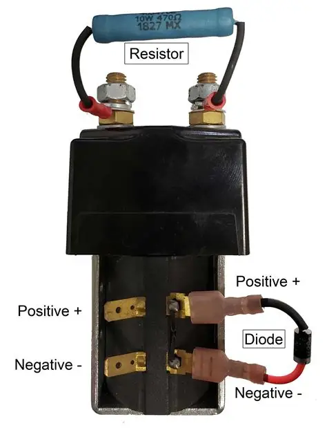 Precharge resistor and flyback diode wiring diagram for a hot solenoid fix
