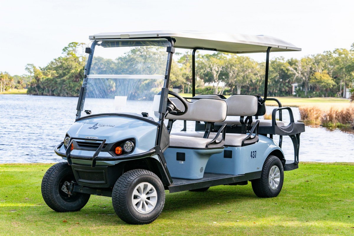 E-Z-GO golf cart used to explain reed switch terminals and the control circuit path
