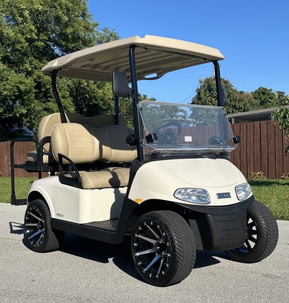 E-Z-GO golf cart used to illustrate pedal return spring diagnosis and replacement