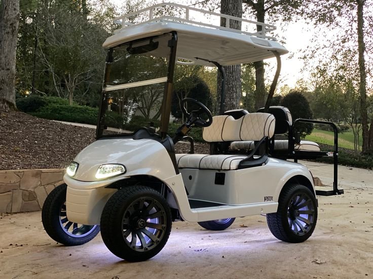 E-Z-GO golf cart used to illustrate the full throttle and linkage adjustment procedure