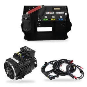 Eco Battery DC to AC Kit for Club Car DS and Villager Pre-2004, 350A 4kW option: 350A controller on its plate, 4kW AC motor, Club Car AC harness and cables