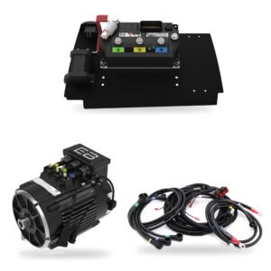 Eco Battery DC to AC Kit for Club Car Precedent IQ 2004-2008, 350A 4kW option: 350A controller on its plate, 4kW AC motor, Precedent 2004-08 AC harness and cables