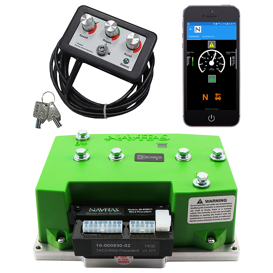 E-Z-GO RXV speed upgrade: Navitas TAC2 AC controller kit with On-The-Fly programmer and Bluetooth app