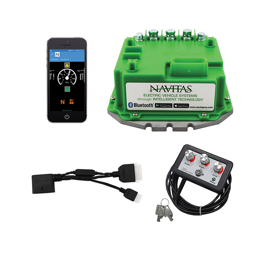 Navitas TSX 3.0 DC controller kit for the E-Z-GO TXT 48V with vehicle harness and On-The-Fly programmer