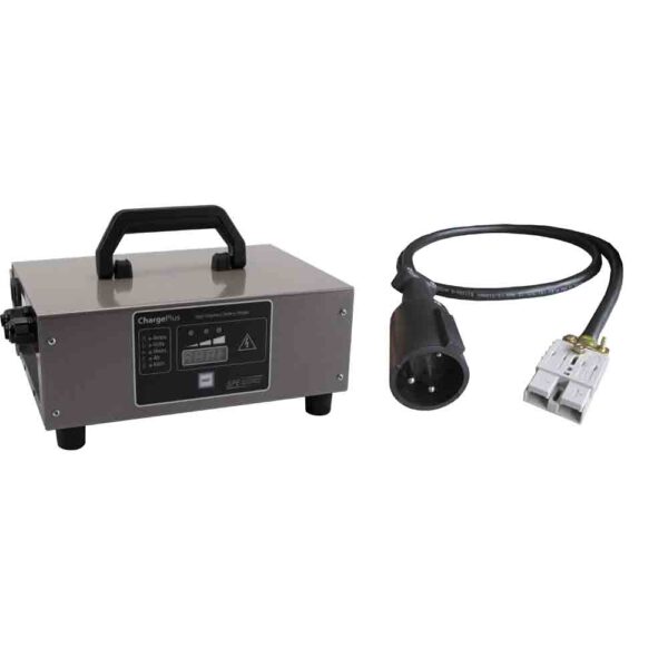 SPE ChargePlus Golf Cart Battery Charger with Club Car 3-pin 48V connector, programmed for lithium batteries