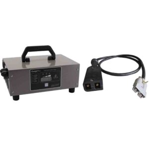 SPE ChargePlus Golf Cart Battery Charger with E-Z-GO D-shape 36V connector, programmed for flooded lead-acid batteries