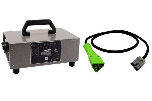 SPE ChargePlus Golf Cart Battery Charger with E-Z-GO ELiTE lithium connector, programmed for e-z-go elite factory samsung sdi lithium batteries