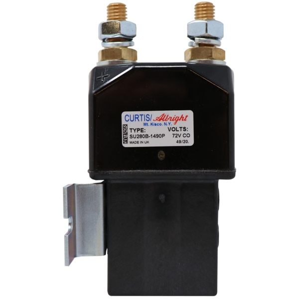 Albright SU280B-1490P 72V sealed contactor with mounting bracket and + marked stud